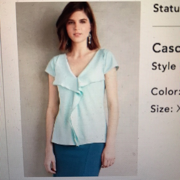 Anthropologie Cascade blouse in sky blue - Picture 4 of 4